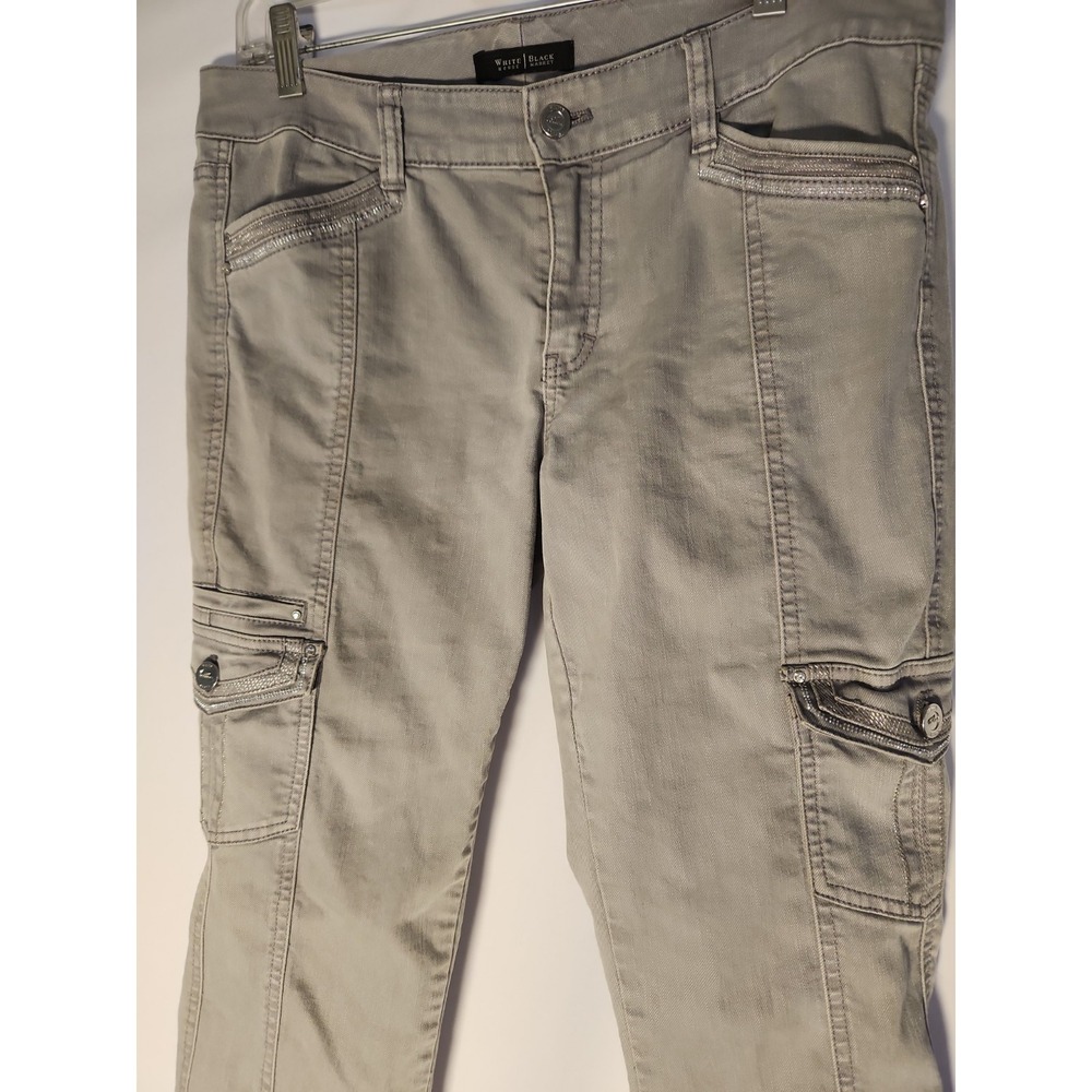 White House Black Market Womens Cargo Slim Leg Pants Size 8R - Picture 2 of 16